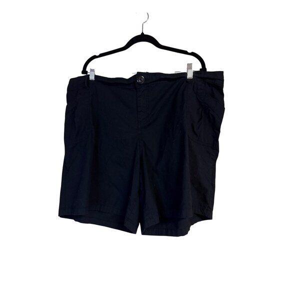 Lane Bryant Womens Black Shorts Size 24 With Button Closure & Pockets Cotton/Spa - Picture 2 of 7